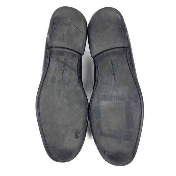 Salvatore Ferragamo Gancini Bit Leather Moccasin Driving Loafers Mens 9.5 Black main image 8